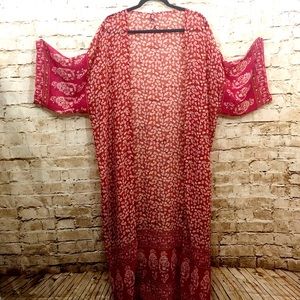 Magenta & Red Funky Sheer Duster O/S NWOT